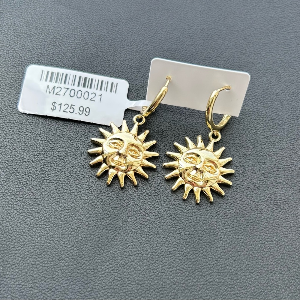 14k Gold Filled Sun Face Earrings